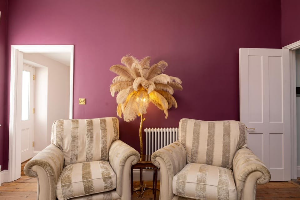 Living room, Seating area, Garden view