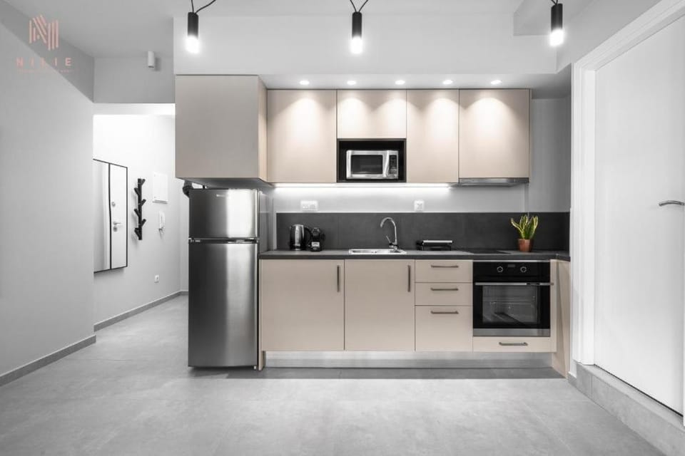 Kitchen or kitchenette, oven, stove, toaster