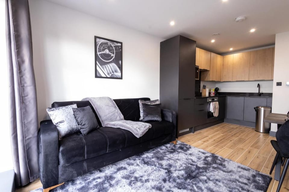 Kitchen or kitchenette, Living room, Seating area, stove