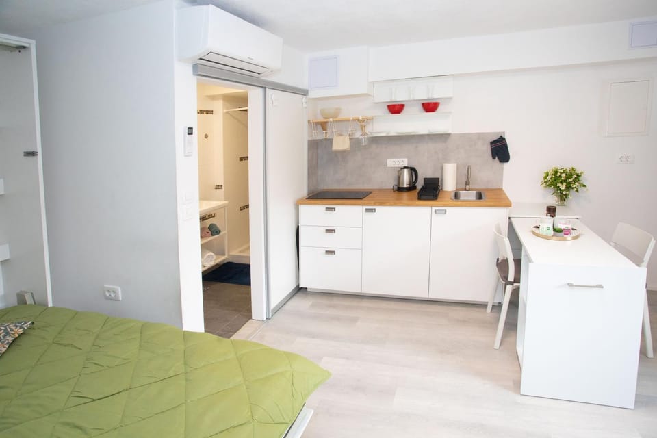 Bed, Kitchen or kitchenette, Photo of the whole room