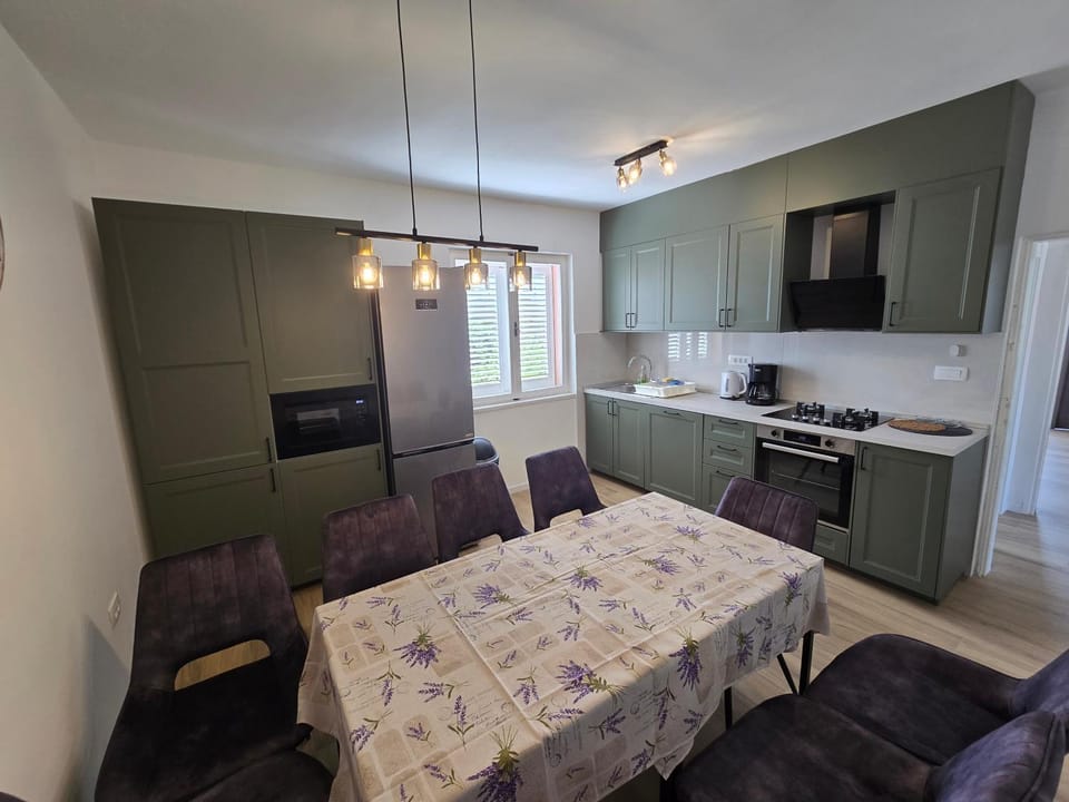 Kitchen or kitchenette, Dining area, oven, stove