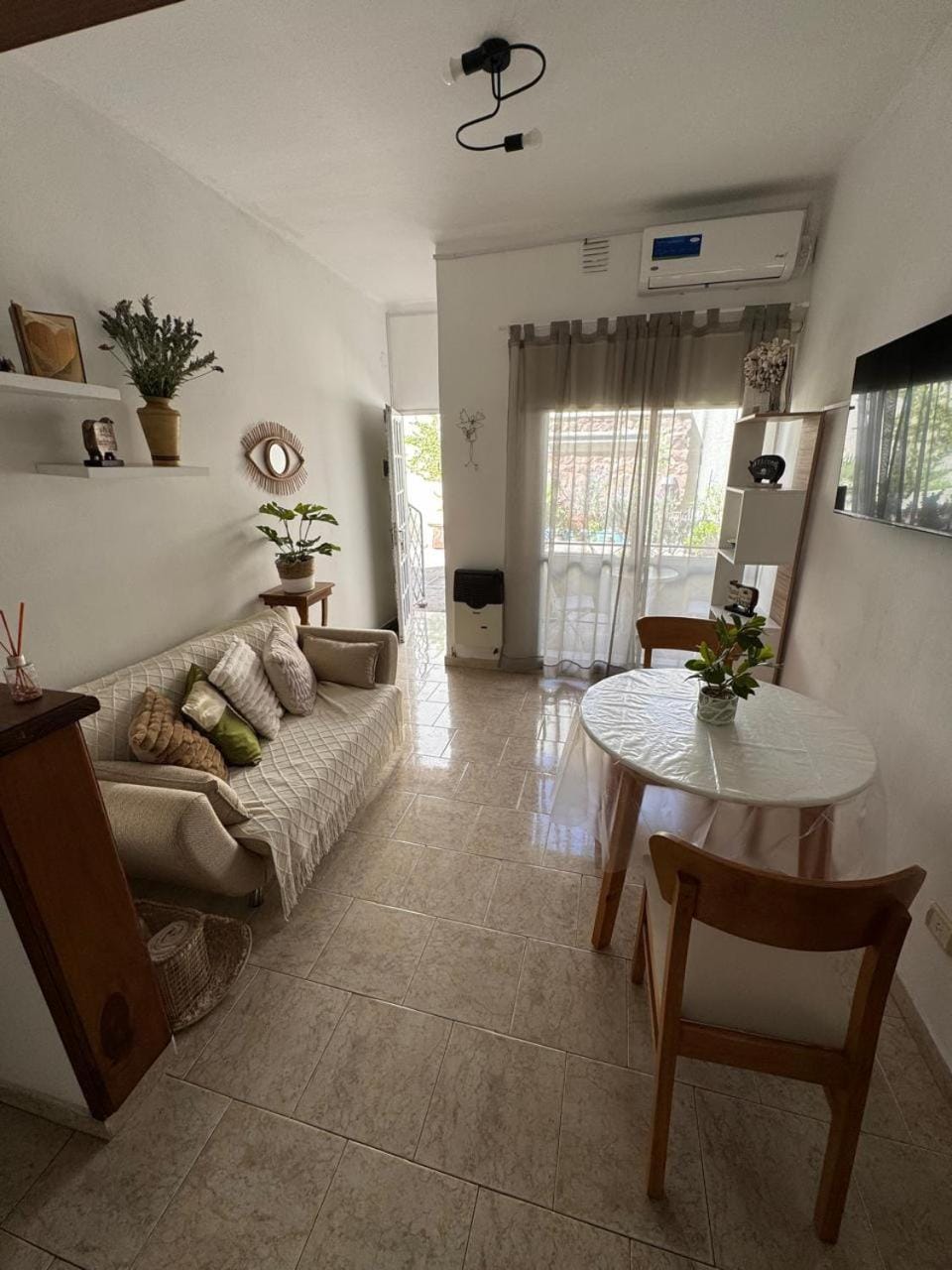 Living room, Seating area, Dining area, Garden view, heating, air conditioner