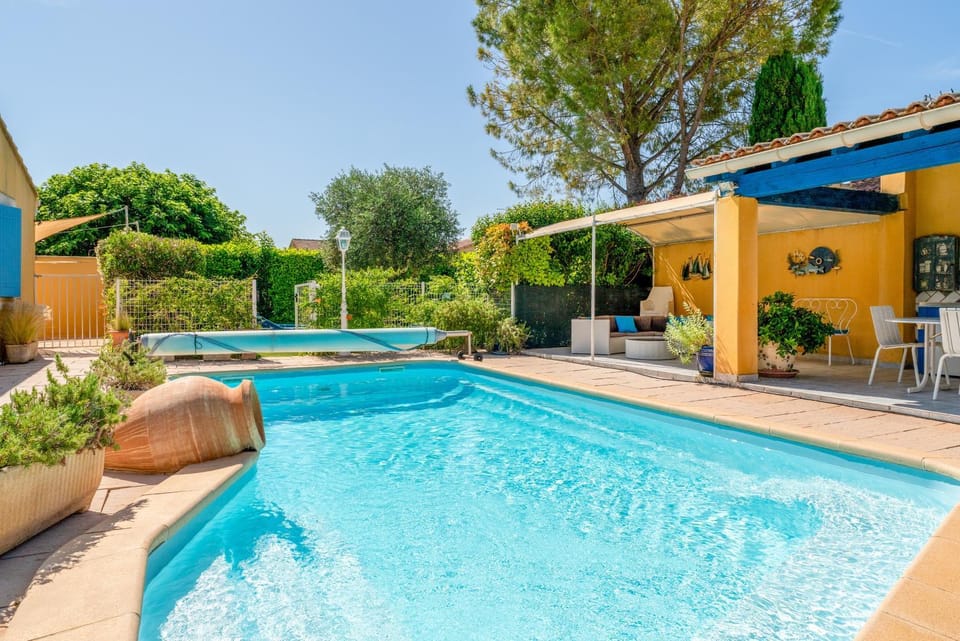 Property building, Living room, Swimming pool