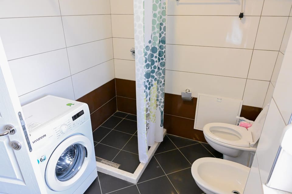 Shower, Toilet, Bathroom, bidet, towels, dryer