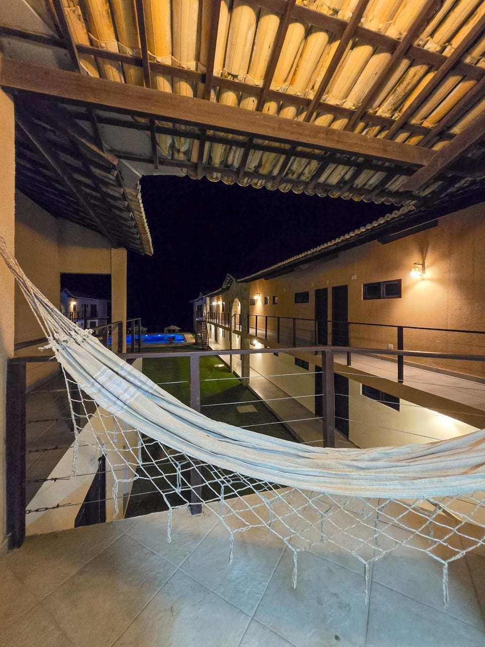 Night, Pool view, Swimming pool