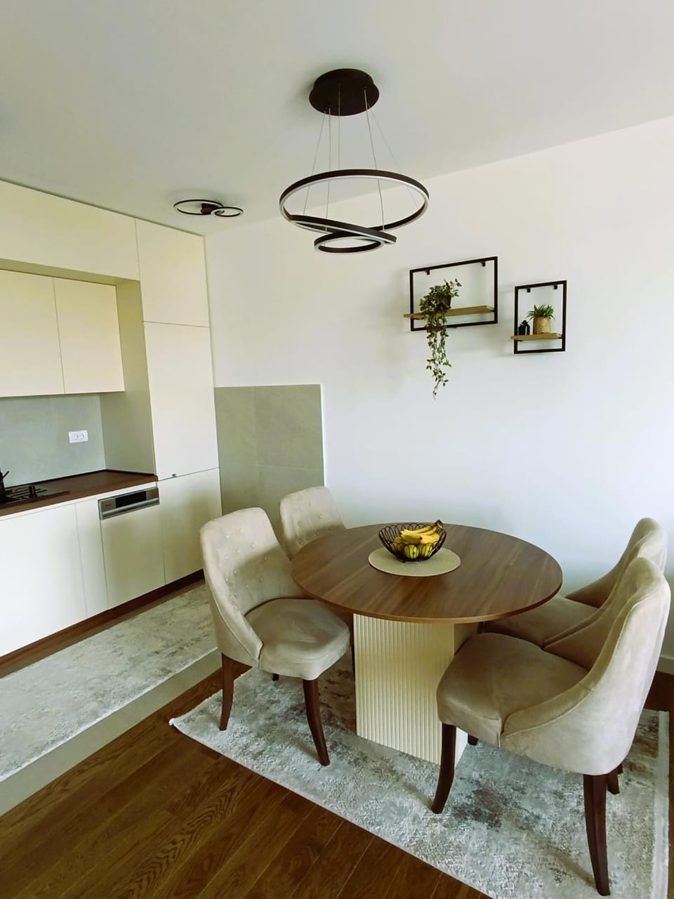 Kitchen or kitchenette, Living room, Dining area
