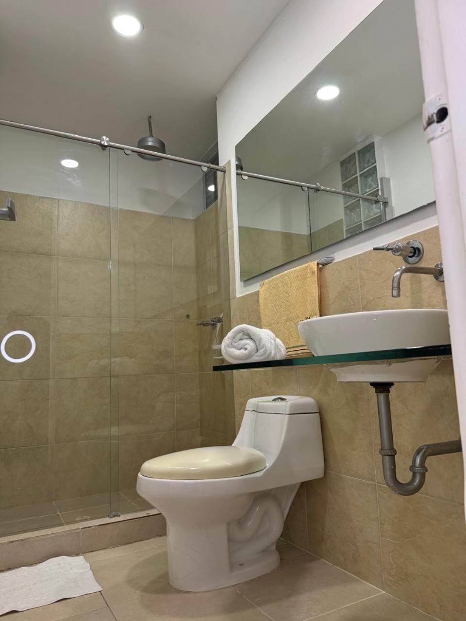 Shower, Toilet, Bathroom, towels