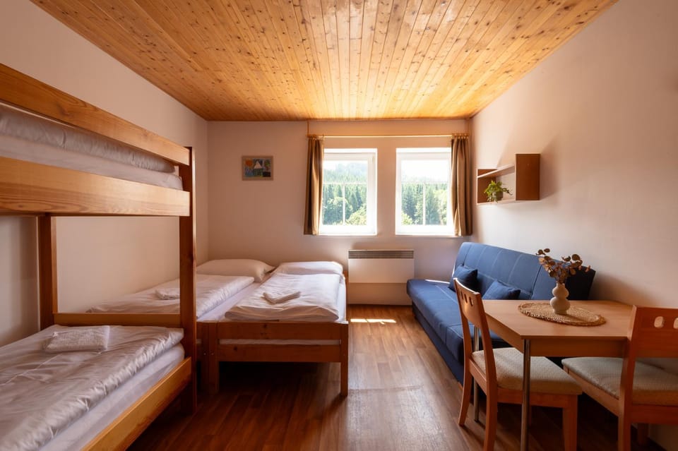 Bed, Photo of the whole room, Seating area, Bedroom, bunk bed, towels