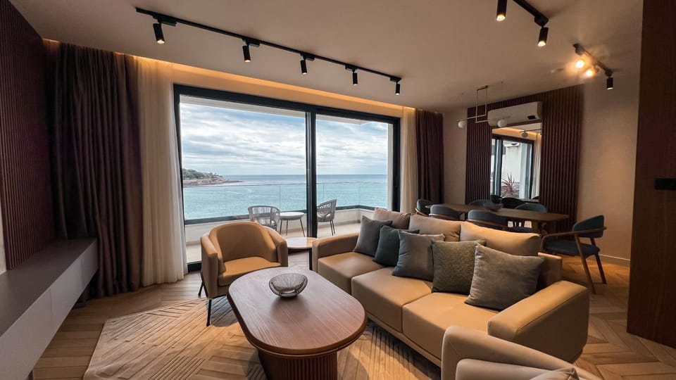 Living room, Seating area, Sea view