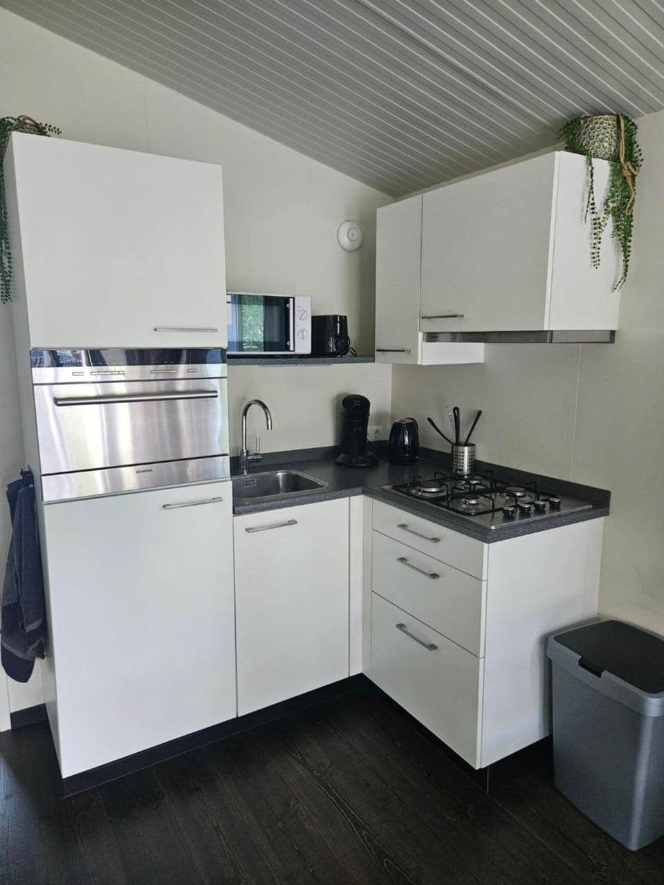Kitchen or kitchenette, dishwasher, stove