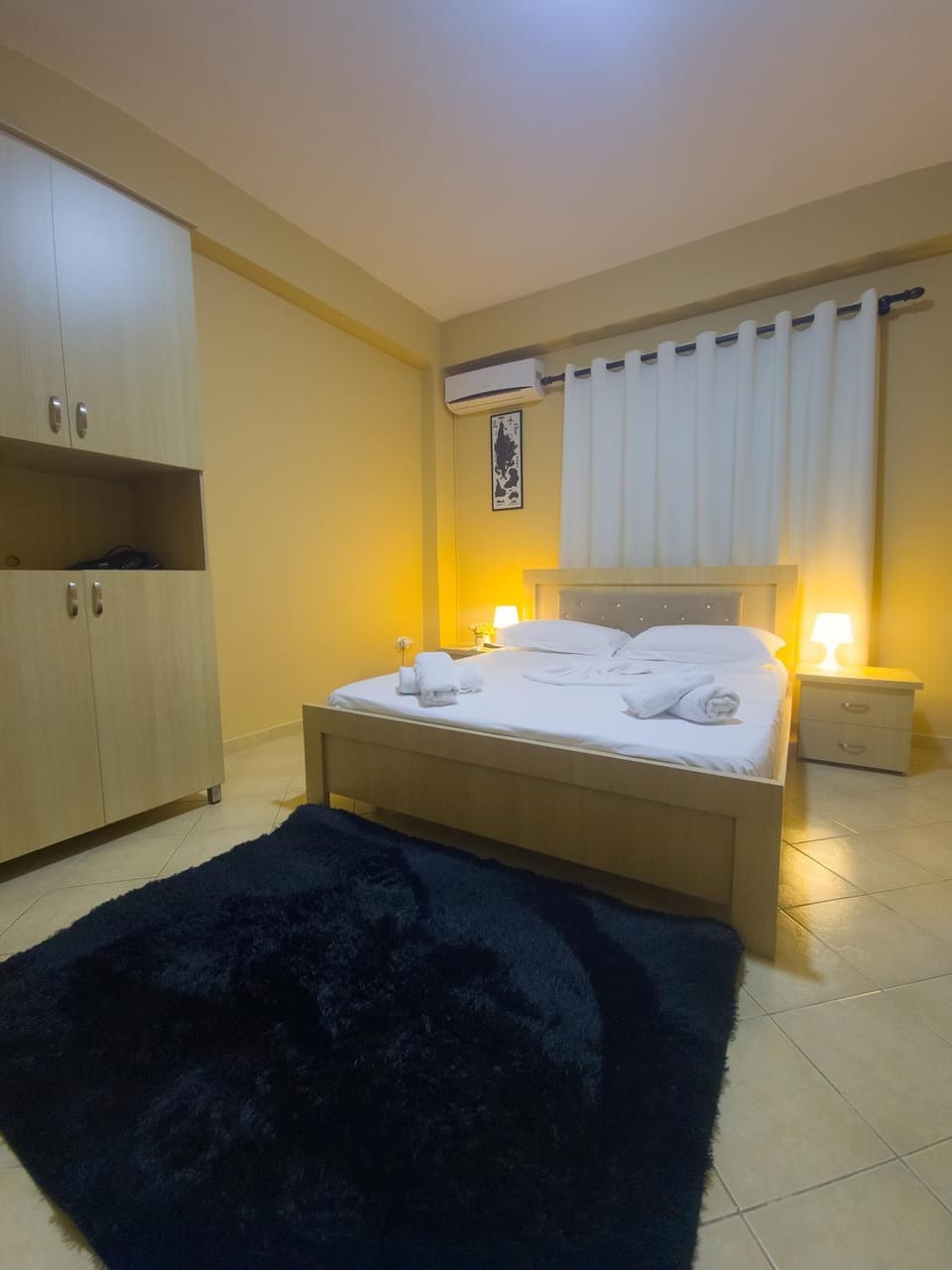 Bed, Photo of the whole room, Bedroom, towels, wardrobe