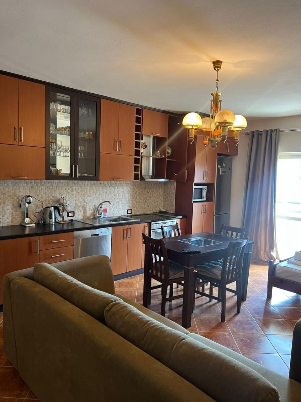 Seating area, Dining area, dishwasher, minibar, stove