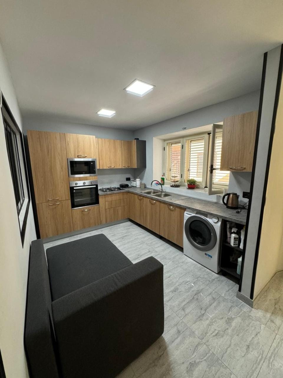 Kitchen or kitchenette, dishwasher, oven, pet friendly, stove, toaster, washing machine, dryer