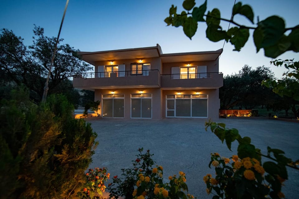 Property building, Night, Garden