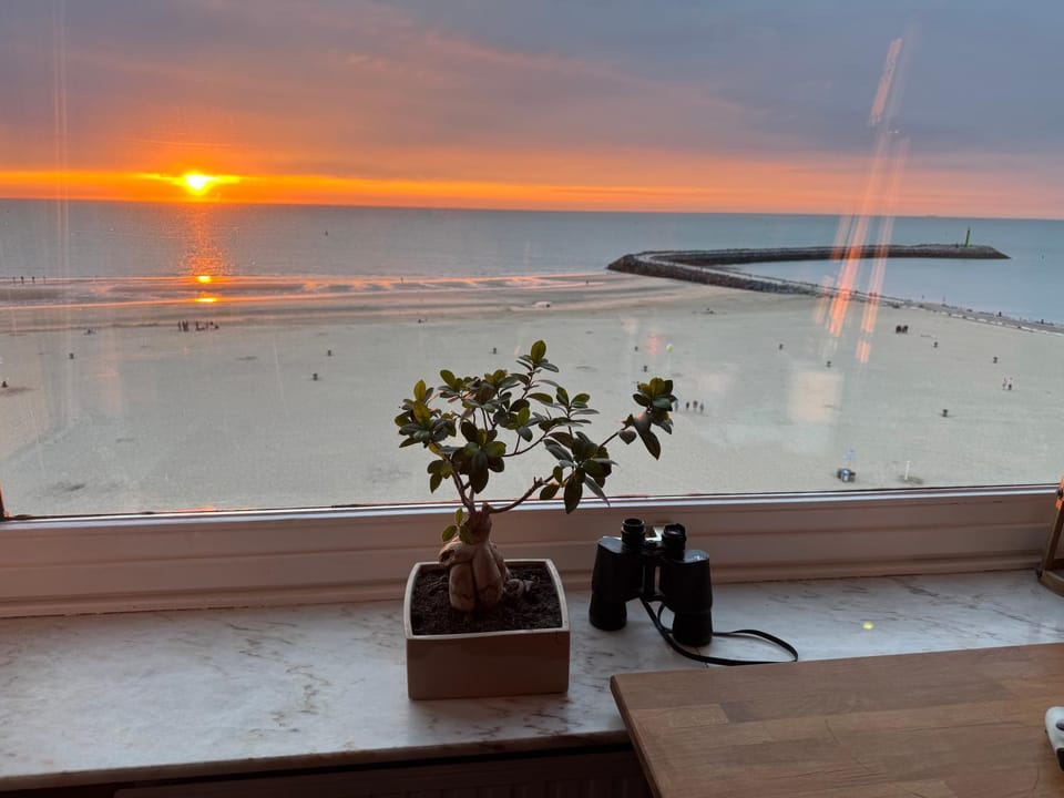 Beach, Sea view, Sunset