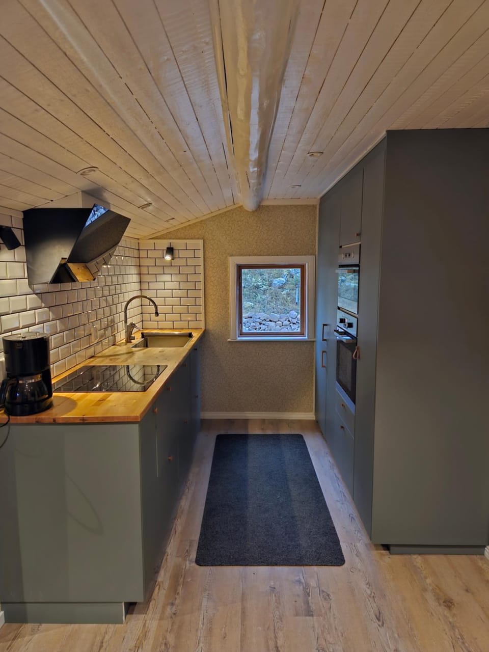 Kitchen or kitchenette, oven, stove
