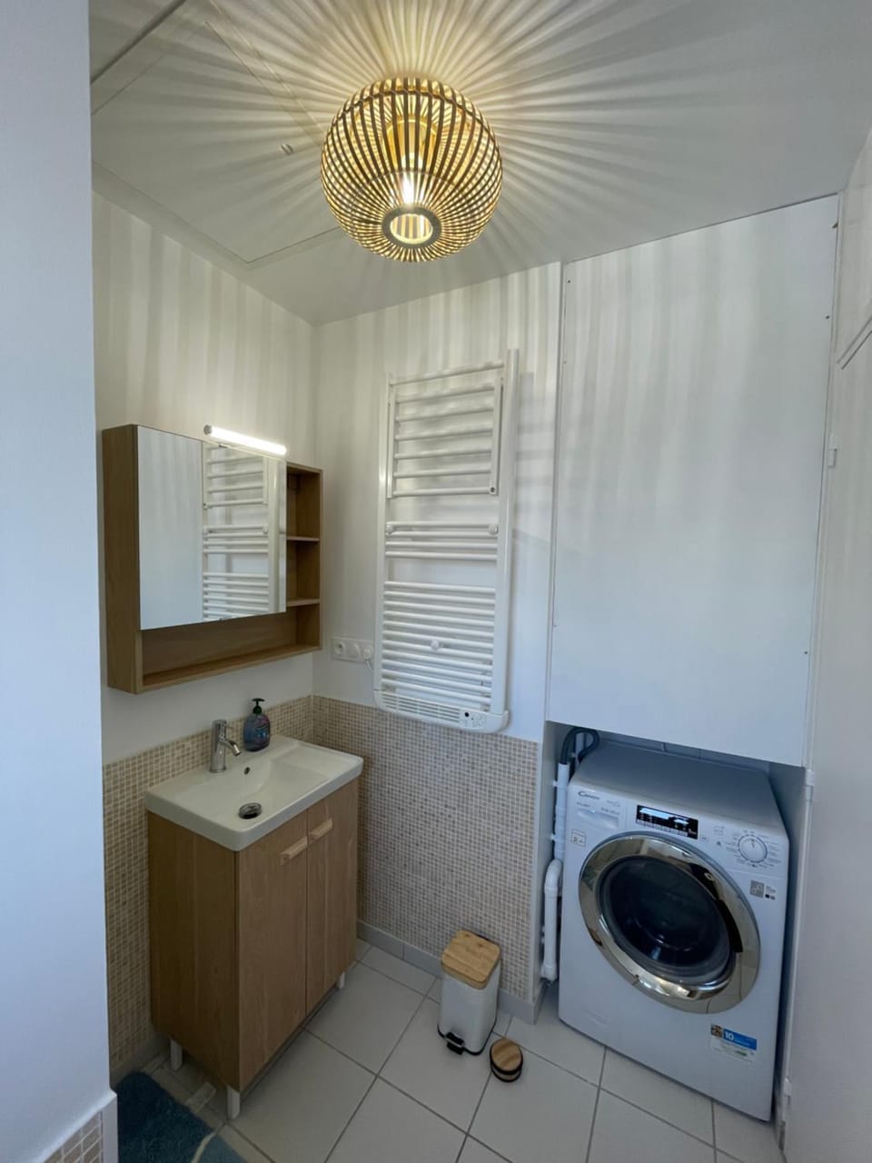 Bathroom, washing machine, dryer