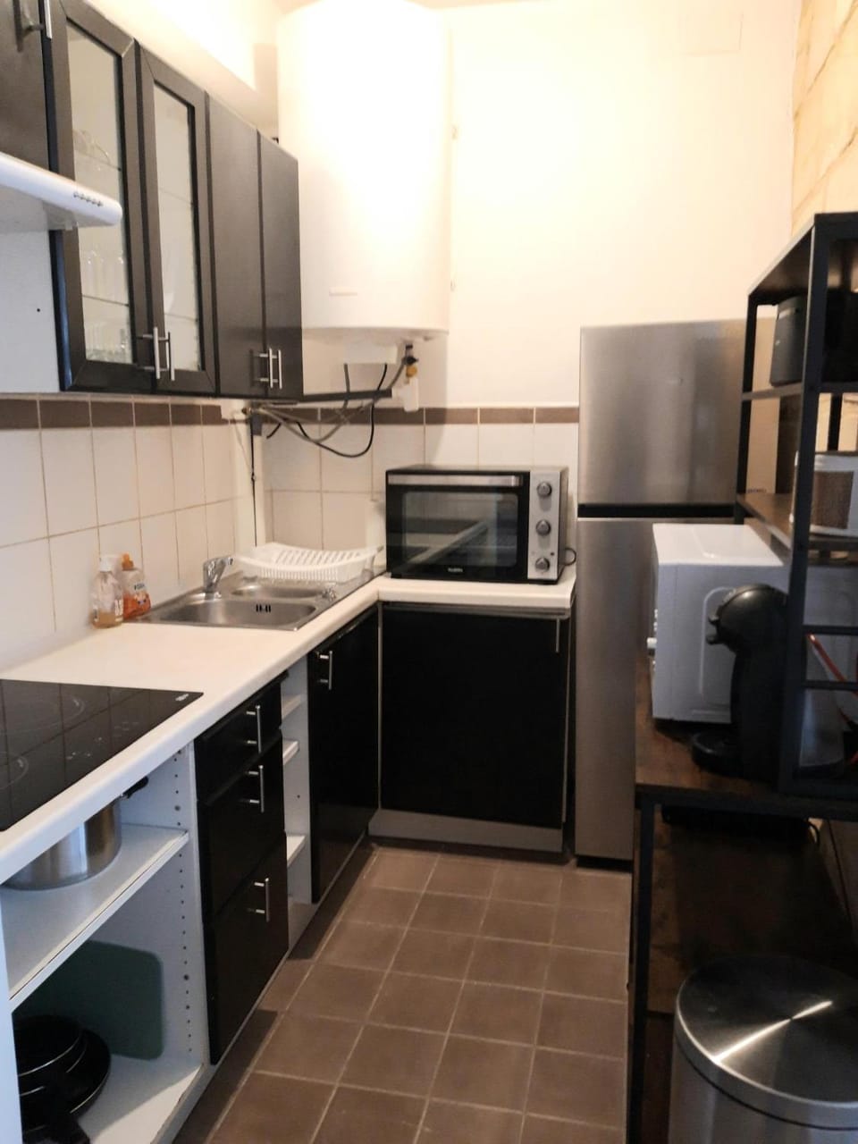 Kitchen or kitchenette, oven, stove, toaster