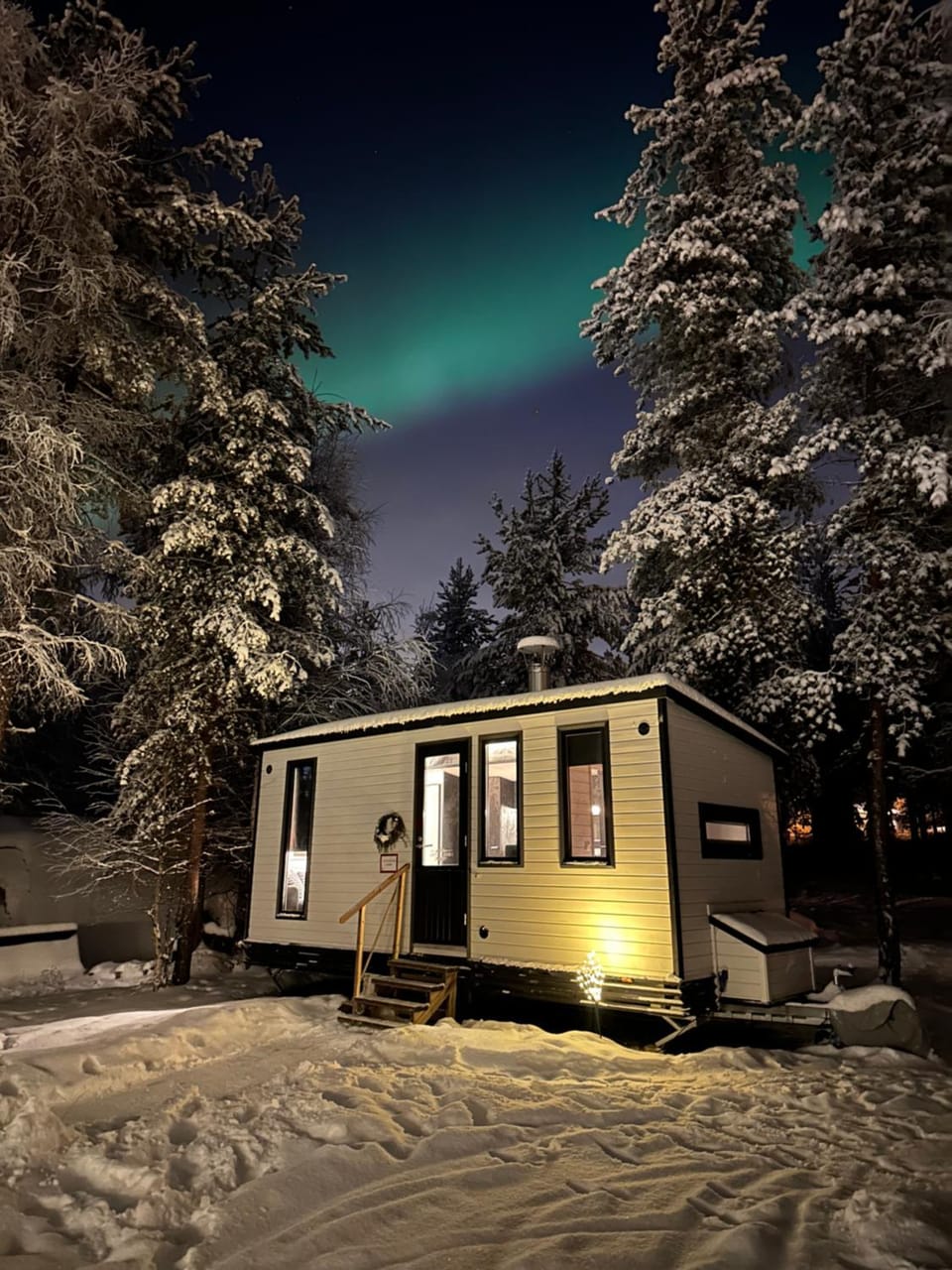 Property building, Night, Natural landscape, Winter