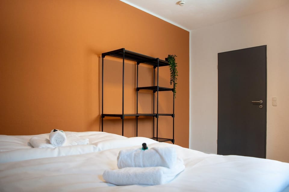 Bed, Photo of the whole room, Bedroom, towels, wardrobe