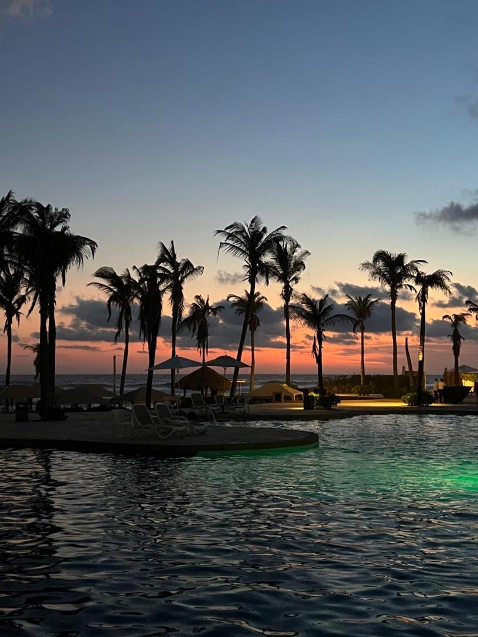 Swimming pool, Sunset