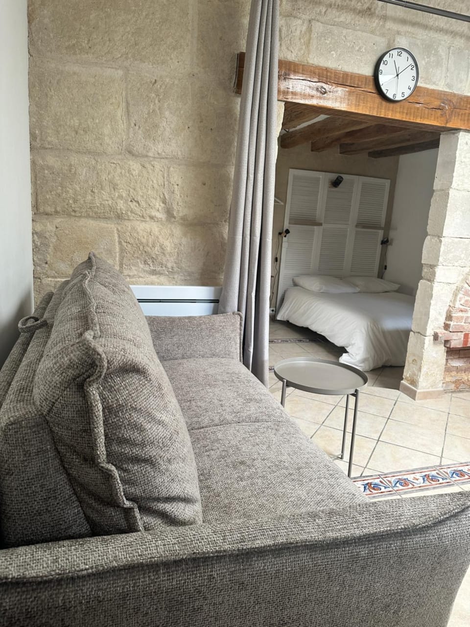 Bed, Living room, Seating area