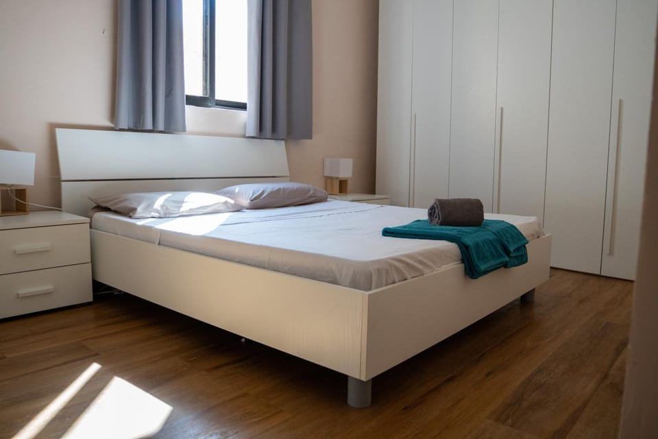 Bed, Photo of the whole room, Bedroom, towels, wardrobe