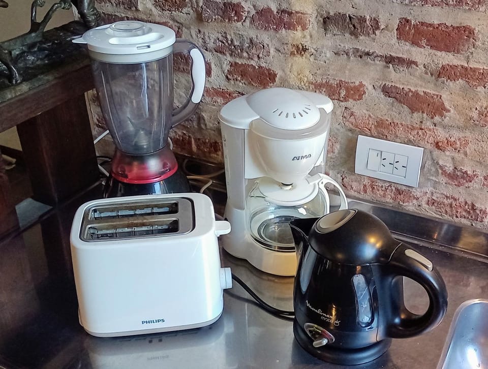 Kitchen or kitchenette, toaster