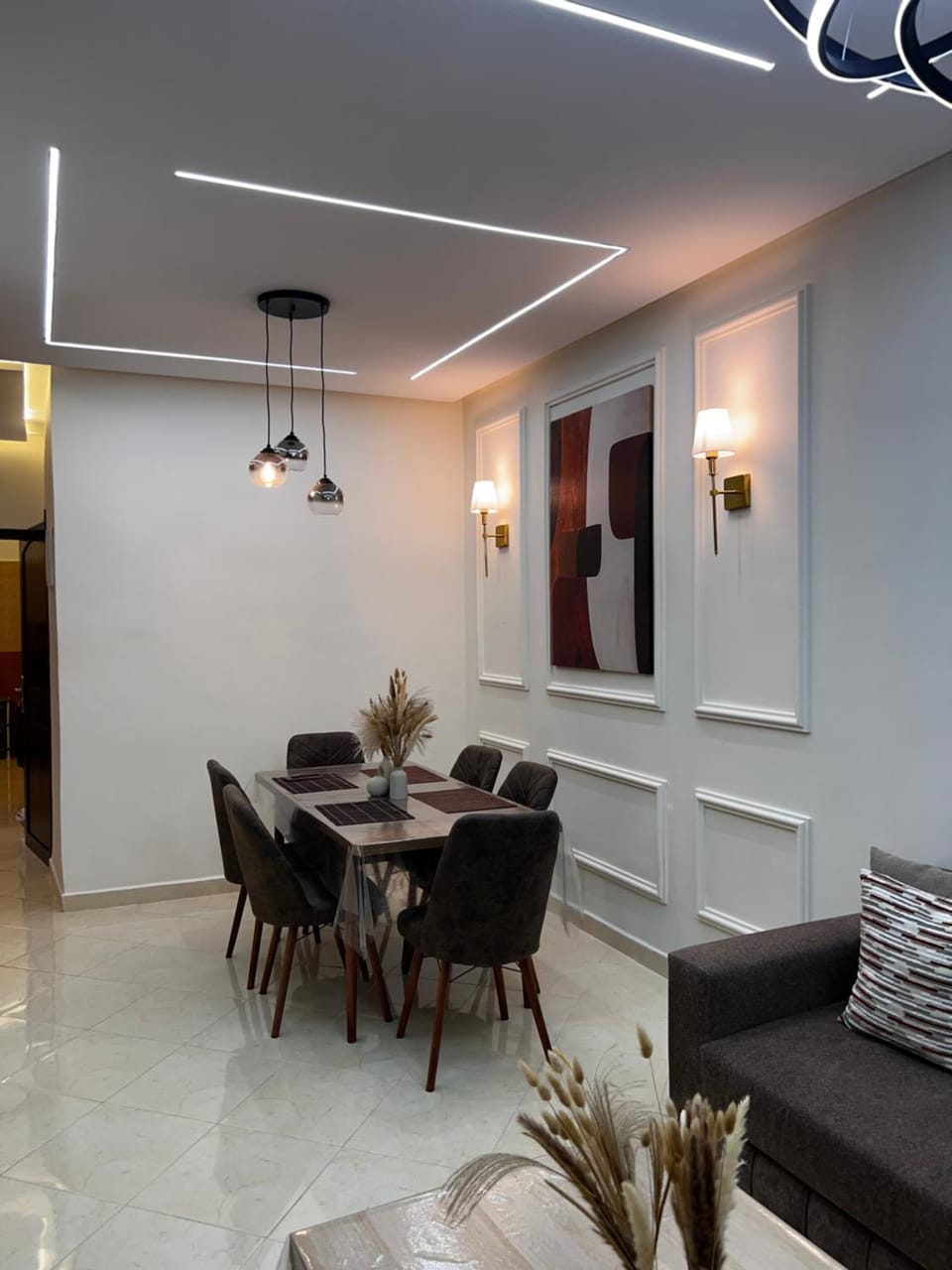 Living room, Seating area, Dining area