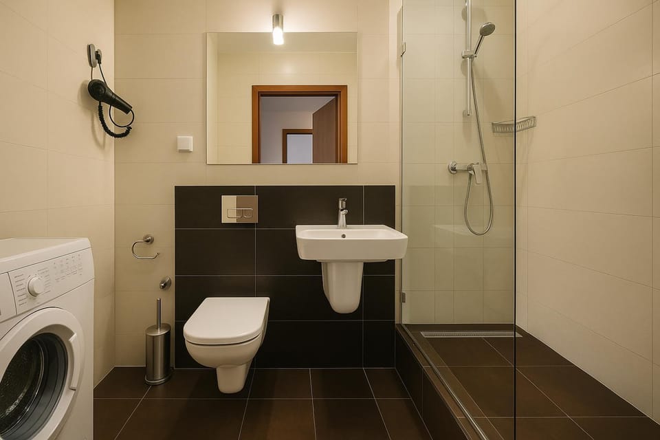 Shower, Toilet, Bathroom, washing machine