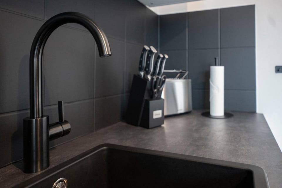 Kitchen or kitchenette, stove, kitchen
