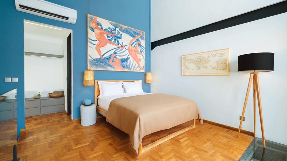 Bed, Photo of the whole room, Bedroom, air conditioner