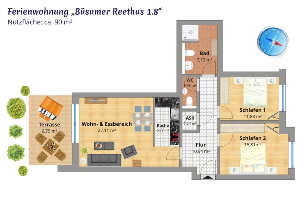 Büsumer Reethus 1.8 Apartment in Büsum