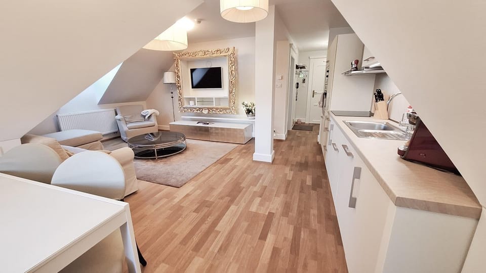 Living room, kitchen