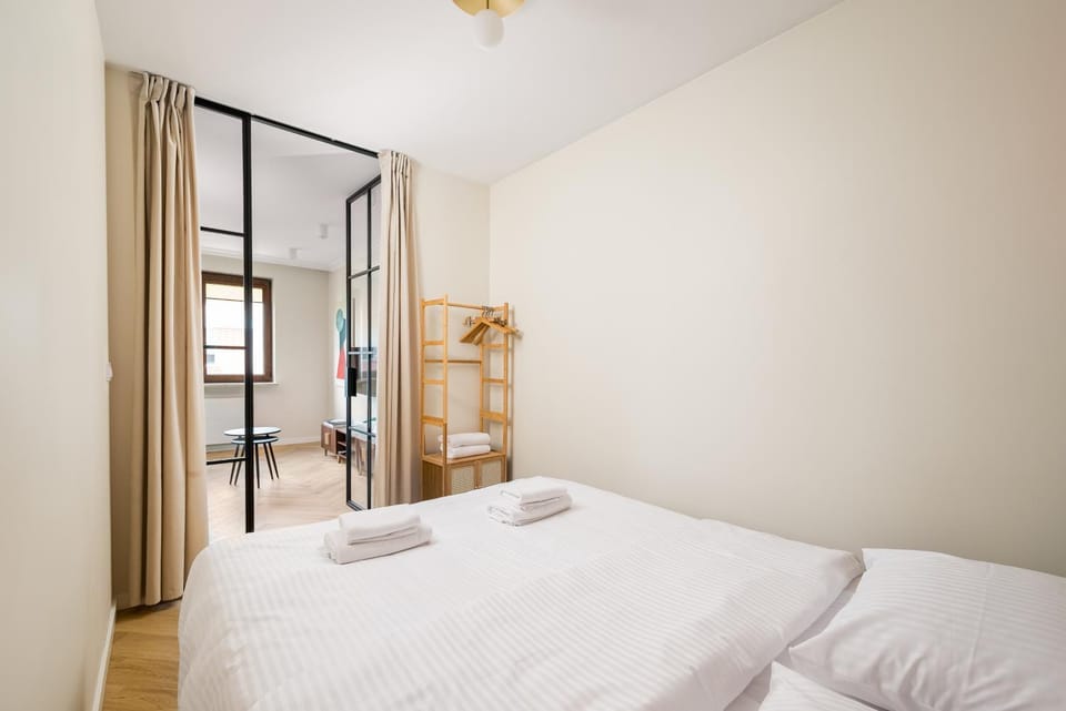 Bed, Photo of the whole room, Bedroom, towels, wardrobe
