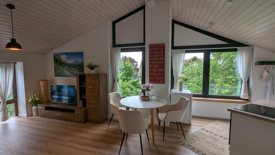TV and multimedia, Kitchen or kitchenette, Living room, Seating area, Dining area