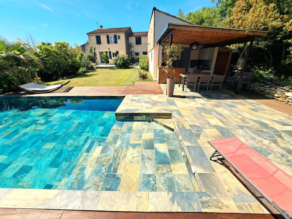 Patio, Garden, Garden view, Swimming pool, sunbed