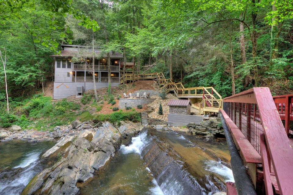 Rushing Falls by Venture Smoky Mountains House in Pigeon Forge