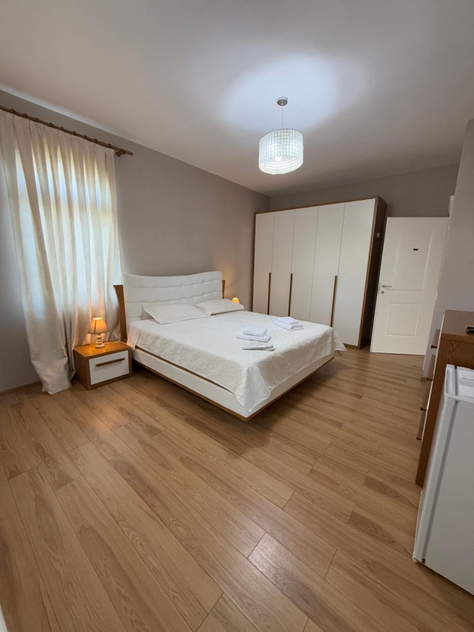 Bed, Photo of the whole room, Bedroom, towels, wardrobe