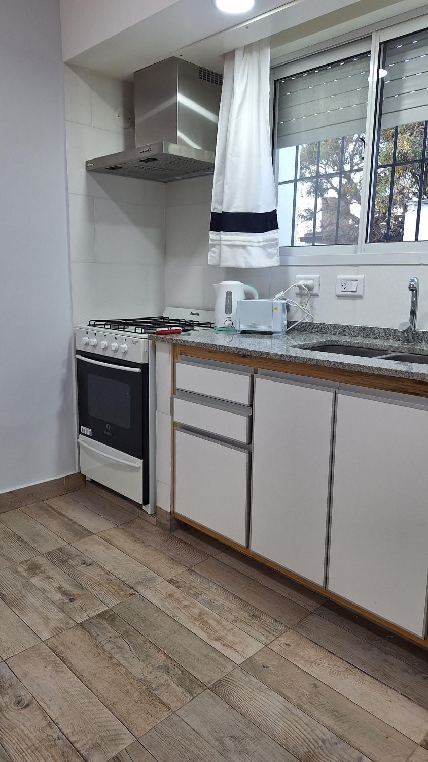 Kitchen or kitchenette, toaster