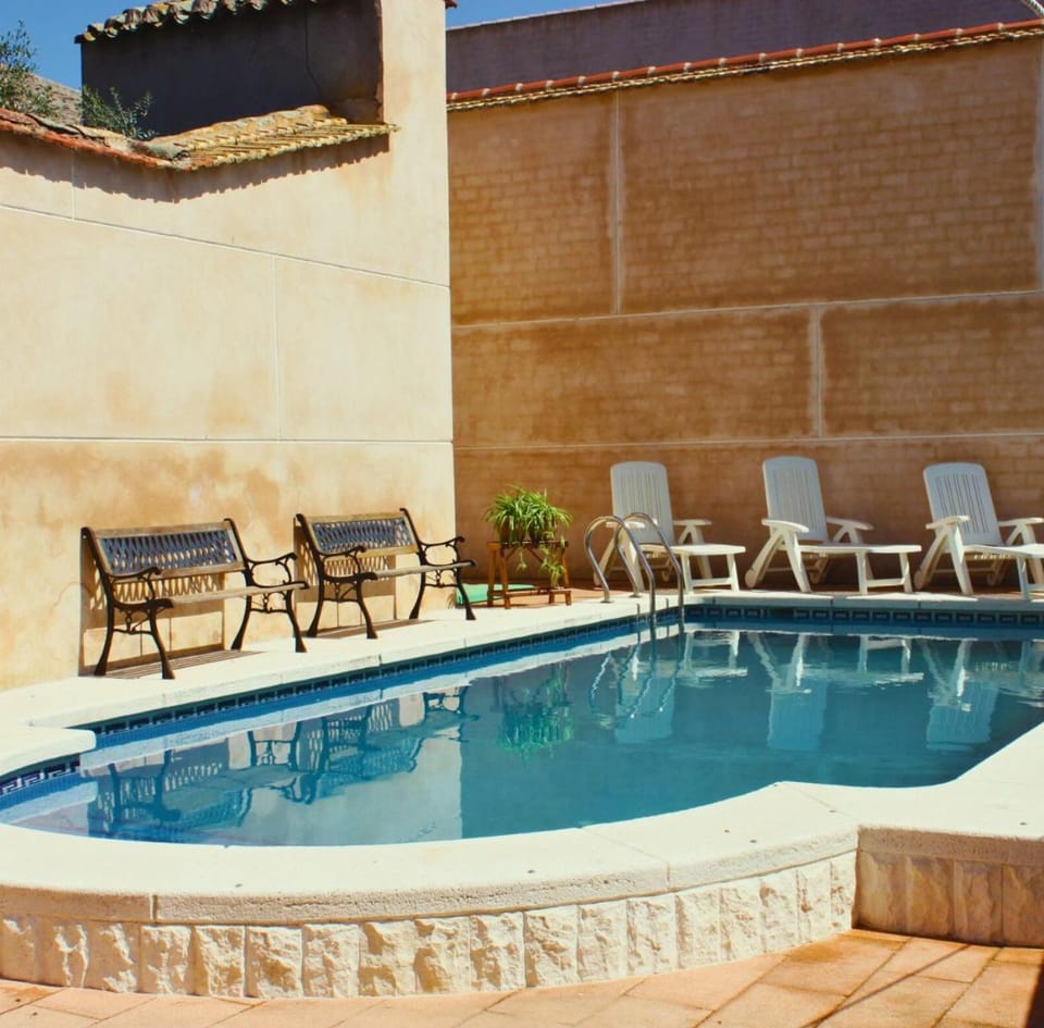 Patio, Pool view, sunbed