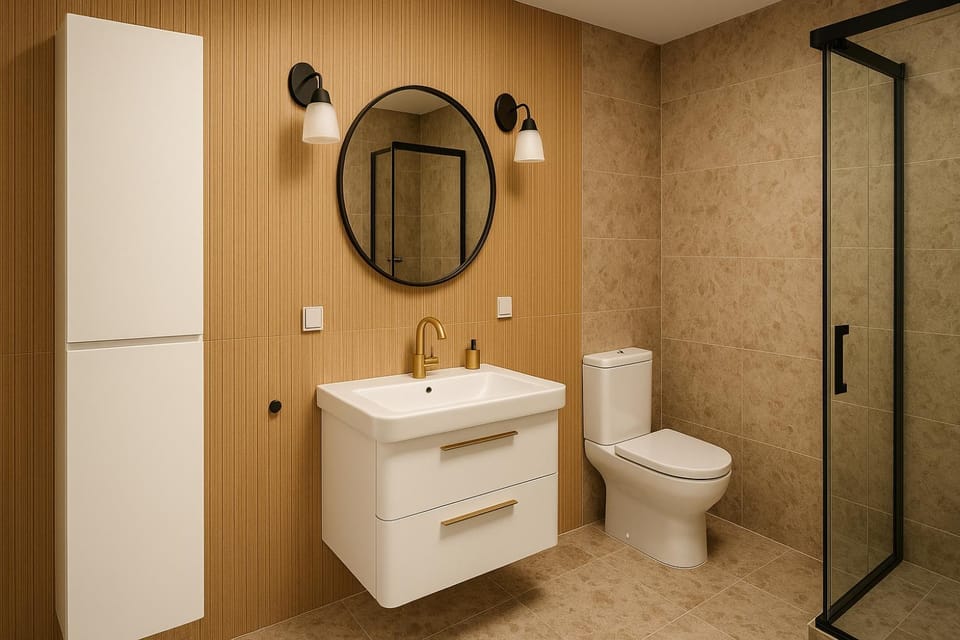 Shower, Bathroom, washing machine, dryer