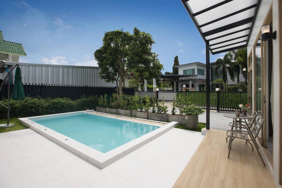 Pool view, Swimming pool, Parking