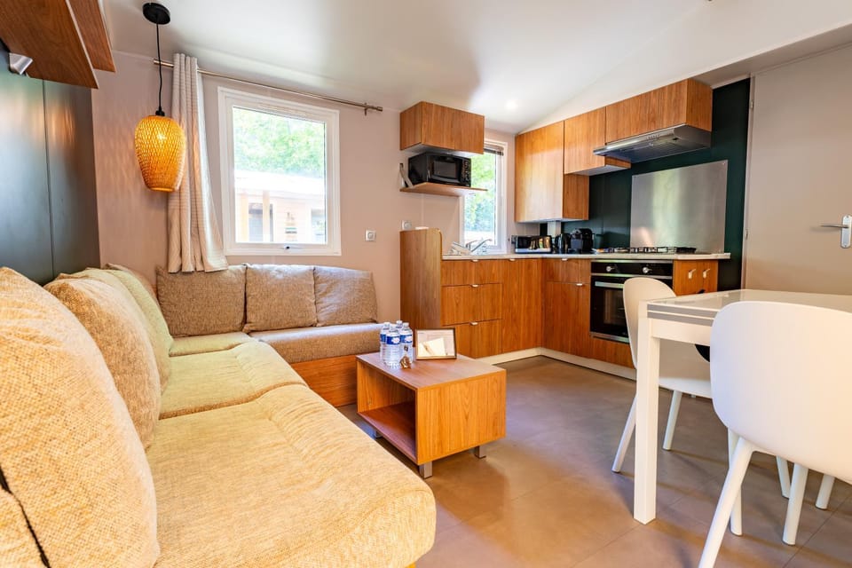 Kitchen or kitchenette, Living room, Seating area, Dining area, oven, stove