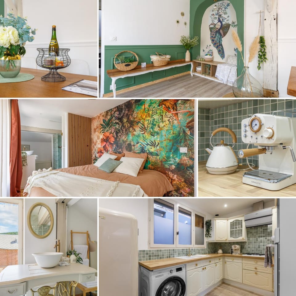 Kitchen or kitchenette, oven, stove, washing machine