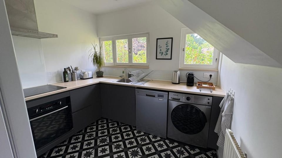 Coffee/tea facilities, Kitchen or kitchenette, dishwasher, oven, stove, toaster, washing machine