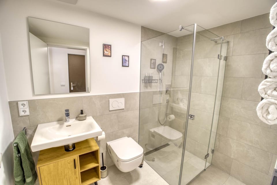 Shower, Toilet, Bathroom, towels
