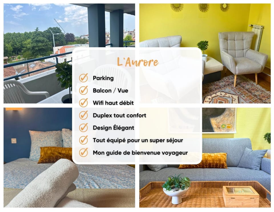 L'Aurore - Terrasse - Duplex - Parking Apartment in Dax