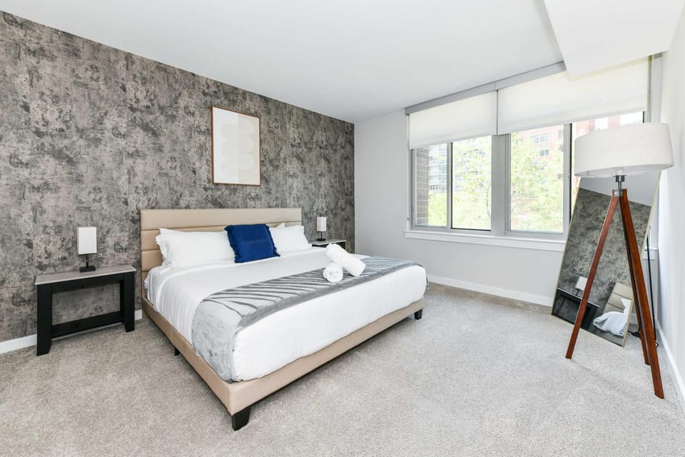 Stylish 2BR Retreat Gym Parkng and Scenic Rooftop Inn in Crystal City