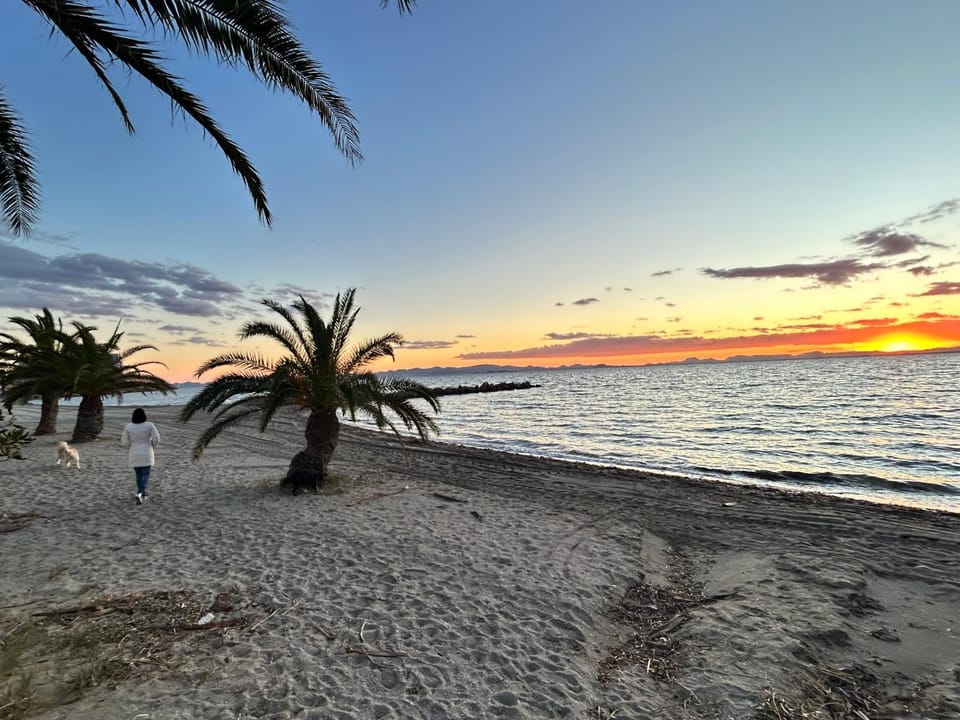 Natural landscape, Beach, Sunset